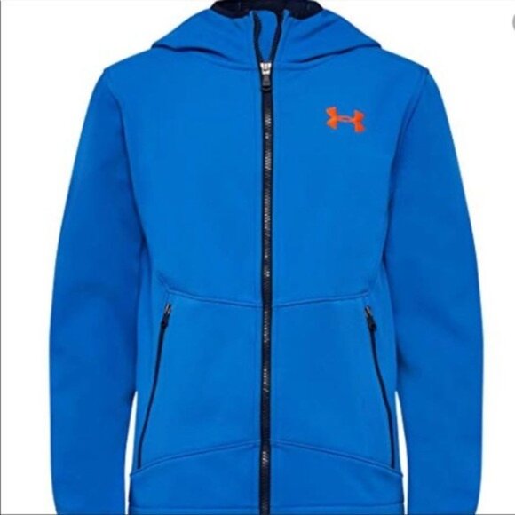 Under Armour Youth Boys Size Medium 8 Loose Fit Storm Fleece Lined Jacket Blue - Picture 1 of 9